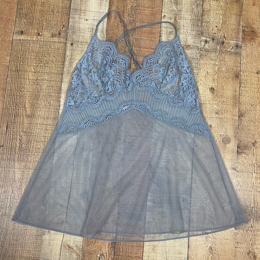 Victoria's Secret Blue Lace Chemise